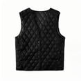 thumbnail image 1 of UAMVSH Plus Size Vest for Women Button Down Warm Quilted Jacket Oversized Textured V Neck Sleeveless Outwear Coats for Fall Winter, 1 of 2