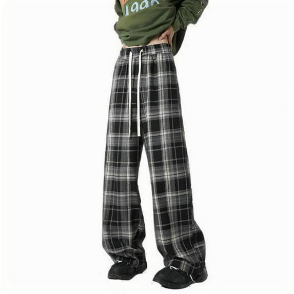 UAMVSH Plus Size Wide Leg Pants for Men Fashion Vintage Classic Printed Graphic Lounge Pants with Pockets Loose Fit Streetwear Pants(Large,Black 6)