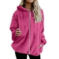 thumbnail image 1 of UAMVSH Plus Size Winter Coats for Women Fleece Long Sleeve Hooded Jacket Oversized Zip Up Fuzzy Warm Outwear with Pockets, 1 of 7