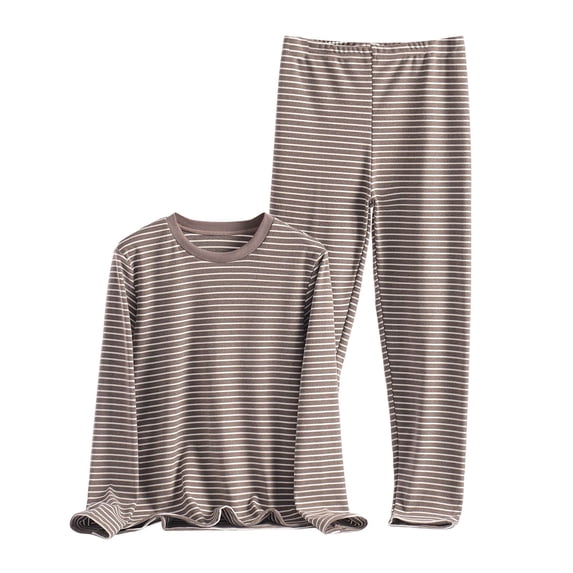 UAMVSH Plus Size Womens Pajama Sets Striped Long Sleeve Shirts and Pants Set Oversized Casual Crewneck Loungewear for Fall Winter
