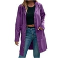thumbnail image 1 of UAMVSH Raincoats for Women Waterproof Button down Long Hooded Coats with Pockets Fashion Hiking Travel Windbreaker Jackets(X-Large,Purple), 1 of 6
