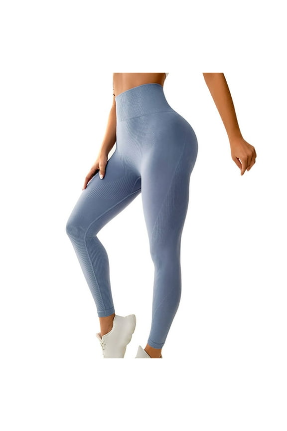 Seamless Butt Lifting Leggings for Women High Waist Workout Yoga Pants Compression Ribbed Tights