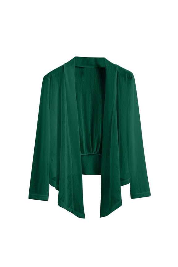 Sheer Cardigans for Women Plus Size Long Sleeve Lightweight Casual Shrugs Flowy Vacation Drape Dusters Ladies Trendy Clothes(X-Large,Army Green)