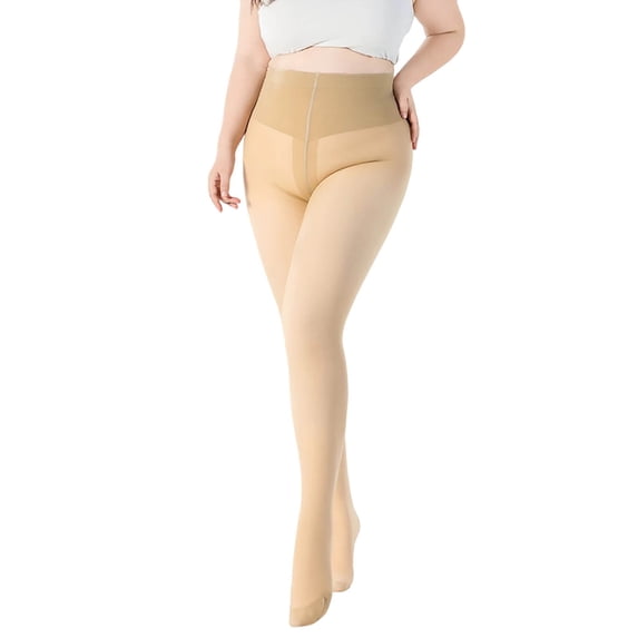 UAMVSH Sheer Tights for Women Elastic High Waisted Fleece Lined Pants Comfy Soft Warm Thermal Pantyhose Leggings for Cold Weather