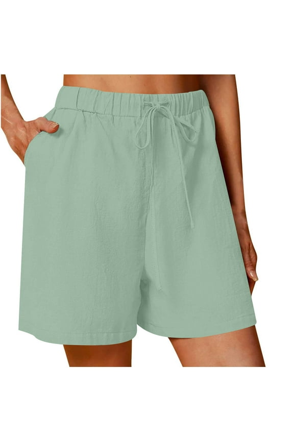Shorts for Women Stretch High Waist Bermuda Short Loose Comfy Casual Summer Wide Leg Shorts with Pocket