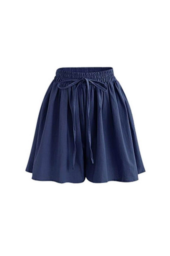 Shorts for Women Trendy Plus Size Flowy Culottes Shorts Casual Summer Beach Vacation Stretch Shorts with Drawstring