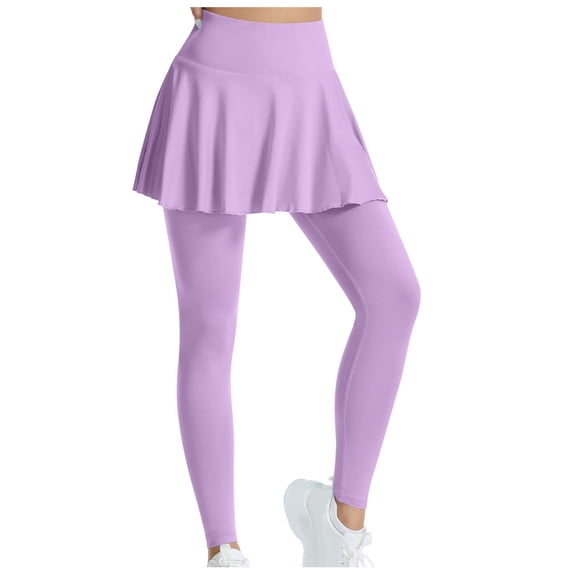 UAMVSH Skirted Leggings for Women High Waisted Athletic Flowy Skirt Lightweight Casual Soft Tennis Yoga Pants Gym Clothes