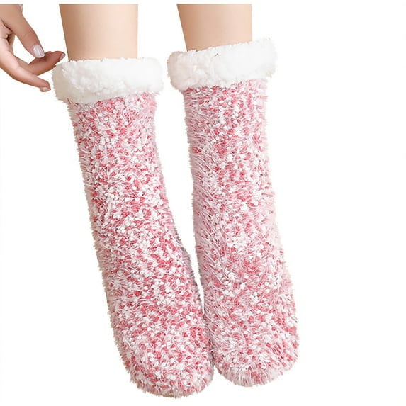 UAMVSH Slipper Socks for Women Fuzzy Winter Socks Fleece Soft Thermal Socks Christmas Cozy Warm Socks