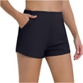 thumbnail image 1 of UAMVSH Summer Gym Shorts for Women with Pockets Fashion Solid Athletic Shorts Ribbed Yoga Shorts, 1 of 4