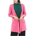 thumbnail image 1 of UAMVSH Summer Lightweight Cardigans for Women Long Sleeve Fall Open Front Trendy Stretchy Long Dusters with Pockets Ladies Fashion(Free Size,Hot Pink), 1 of 4