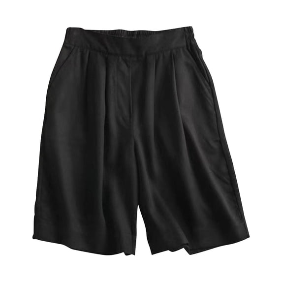 UAMVSH Summer Shorts for Women Dressy Casual Office Work Shorts Lightweight Loose Lounge Pleated Shorts with Pockets