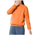 thumbnail image 1 of UAMVSH Sweaters for Boys Girls Loose Fit Knitted Basic Sweatshirts Fall Winter Warm Long Sleeve Kids Pullover Tops Thicken Clothes(3-4Years,Orange), 1 of 6