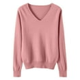 thumbnail image 1 of UAMVSH Sweaters for Women Casual V Neck Knit Base Layer Tops Fall Outfits Lightweight Soft Long Sleeve Shirts XS-XL, 1 of 5