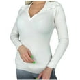 thumbnail image 1 of UAMVSH Sweaters for Women Slim Fit Long Sleeve Knit Tops Lightweight Textured Collared V Neck Fall Shirts Business Casual Outfits, 1 of 5