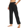 thumbnail image 1 of UAMVSH Sweatpants for Women Casual High Waist Yoga Pants Stretchy Gym Athletic Work Trousers with Pockets Soft Straight Leg Dressy Pants(X-Large,Black), 1 of 6