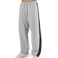 thumbnail image 1 of UAMVSH Sweatpants for Men Elastic Waist Drawstring Tear Button Basketball Track Pants Side Split Training Pants with Pockets(Medium,Gray), 1 of 4