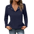 thumbnail image 1 of UAMVSH Sweatshirt for Women Textured Long Sleeve Shirts Dressy Casual Button Collar Pullover Tops with Pocket Fall Winter Outfits, 1 of 5