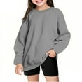 thumbnail image 1 of UAMVSH Sweatshirts for Boys Girls Casual Unisex Kids Oversized Long Sleeve Athletic Tops Soft Fall Winter Crew Neck Pullover(5-6 Years,Gray), 1 of 5