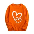 thumbnail image 1 of UAMVSH Sweatshirts for Boys Girls Cute Heart Graphic Long Sleeve Classic Tops Unisex Oversized Crew Neck Valentine's Day Pullover(9-10 Years,Orange), 1 of 2