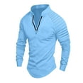 thumbnail image 1 of UAMVSH Sweatshirts for Men Casual 1/4 Zipper Athletic Pullover Tops Soft Long Sleeve Stand Neck Sports Shirts with Curved Hem(Small,Sky Blue), 1 of 2