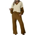 thumbnail image 1 of UAMVSH Sweatsuit Outfits for Women Fashion Color Block 2 Piece Tracksuit Sets Soft Long Sleeve Sweatshirts Jogger Sweatpants with Pockets(Small,Coffee), 1 of 7