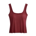 thumbnail image 1 of UAMVSH Tank Top for Women with Built in Bra Sleeveless T-Shirt Wide Strap Camisole Summer Casual Soft Crewneck Tees S-XL, 1 of 4
