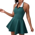 thumbnail image 1 of UAMVSH Tennis Dresses for Women Halter V Neck Casual Mini Dresses Breathable Open Back Workout Golf Dress Summer Clothes, 1 of 7
