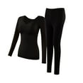 thumbnail image 1 of UAMVSH Thermal Underwear for Women Lace Trim V Neck Tops with Long Johns Pajama Set Slim Fit Warm Base Layer Set for Fall Winter, 1 of 3