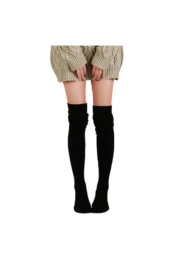 Thigh High Socks Cable Knit for Women Fashion Winter Socks over the Knee Long Leg Warmers Stockings