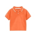 thumbnail image 1 of UAMVSH Toddler Baby Short Sleeve T Shirt Unisex Summer Golf Shirts Color Block Casual Lapel Cotton Tops for Boys and Girls, 1 of 3