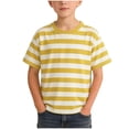thumbnail image 1 of UAMVSH Toddler Baby T Shirts Casual Round Neck Short Sleeve Tops Unisex Kids Loose Fit Striped Summer Tees 1-14 Years, 1 of 7