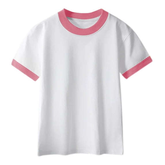 UAMVSH Toddler Baby T Shirts Color Block Short Sleeve Soft Basic Tees Unisex Child Crewneck Comfy Summer Casual Tops