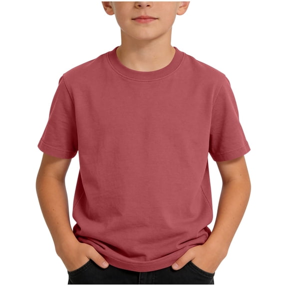 UAMVSH Toddler Boys Short Sleeve T-Shirt Child Crewneck Basic Tees Casual Comfy Cotton Tops Summer Loose Fit Shirts