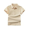 thumbnail image 1 of UAMVSH Toddler Short Sleeve Golf Shirts Unisex Kids Casual Turn Down Collar Button T-Shirt Comfy Cotton Workout Tops, 1 of 4