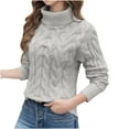 thumbnail image 1 of UAMVSH Turtleneck Tops for Women Soft Warm Long Sleeve Pullover Trendy Casual Cable Knit Sweaters Fall Winter Clothes, 1 of 7