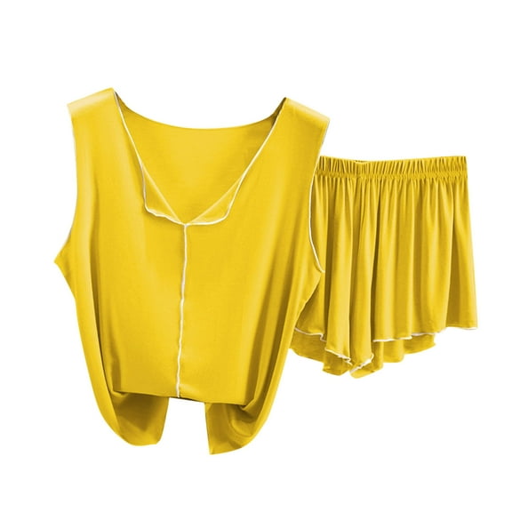 UAMVSH Two Piece Outfits for Women Summer Tank Top Camis and Shorts Bottoms Sleepwear Pajamas Set