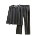 thumbnail image 1 of UAMVSH Two Piece Pajamas for Women Sets Soft Long Sleeve Crewneck Top with Pants Loungewear Pjs Sets Sleepwear, 1 of 4