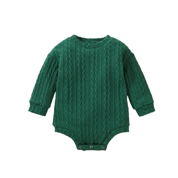 UAMVSH Unisex Baby Romper Infant Textured Long Sleeve Bodysuit Cute Crewneck Newborn Onesies Fall Outfits 0-18Months