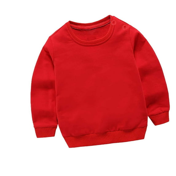 UAMVSH Unisex Baby Solid Cotton Pullover Sweatshirt T-Shirt Newborn Infant Baby Crewneck Long Sleeve Tshirts Tops Blouse