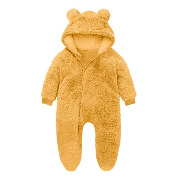 UAMVSH Unisex Newborn Jumpsuit Baby Winter Clothes Cute Long Sleeve Romper Fleece Warm Footed Zipper Onesies Loungwear for 0-12Months