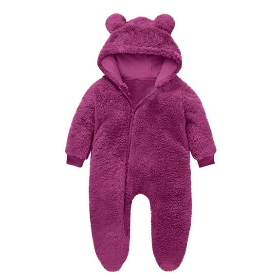 UAMVSH Unisex Newborn Jumpsuit Baby Winter Clothes Cute Long Sleeve Romper Fleece Warm Footed Zipper Onesies Loungwear for 0-12Months