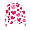 thumbnail image 1 of UAMVSH Valentine Day Sweatshirt for Women Heart Print Crewneck Graphic Tops Casual Loose Fit Long Sleeve Tunic Shirts Festival Gifts, 1 of 5