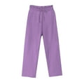 thumbnail image 1 of UAMVSH Wide Leg Cotton Linen Pants for Women Plus Size Baggy Straight Leg Beach Pants Basic Summer Lightweight Drawstring Pants with Pockets, 1 of 3