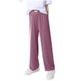 thumbnail image 1 of UAMVSH Wide Leg Pants for Kids Girls High Waist Loose Fit Flowy Trousers Thin Lightweight Soft Casual Pants Fall Outfits(3-4 Years,Pink), 1 of 6