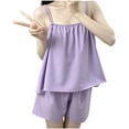 thumbnail image 1 of UAMVSH Women 2 Piece Pajama Set Sleeveless Crop Cami Tops and Shorts Lounge Sleepwear Pj Set, 1 of 3