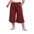 thumbnail image 1 of UAMVSH Women Capri Palazzo Pants for Beach Plus Size Slack Cotton Linen Lounge Capris Lightweight Wide Leg Casual Pockets Flowy Cropped Pants, 1 of 7