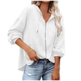 thumbnail image 1 of UAMVSH Women Casual Full Zip up Hooded Sweatshirts with Pockets Comfy Oversized Long Sleeve Hoodie Tops Solid Color Jackets(Medium,White), 1 of 7