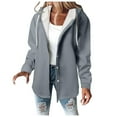 thumbnail image 1 of UAMVSH Women Casual Long Sleeve Hoodie Jackets Winter Fleece Lined Hooded Sweatshirts with Pockets Soft Button down Basic Cardigans(Large,Gray 1), 1 of 5