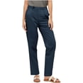 thumbnail image 1 of UAMVSH Women Cotton Linen Dress Pants with Pockets Soft Fall Button Office Work Pants with Pockets Casual Straight Leg Lounge Pants(3X-Large,Navy), 1 of 7