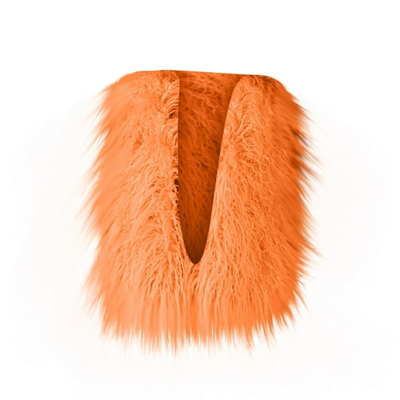 UAMVSH Women Fuzzy Fleece Vests Cropped Sleeveless Jackets Winter Warm Plush Coats Outwear Comfy Soft Waistcoat Ladies Fashion(Large,Orange 1)